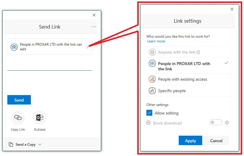 How to share a file within Office 365